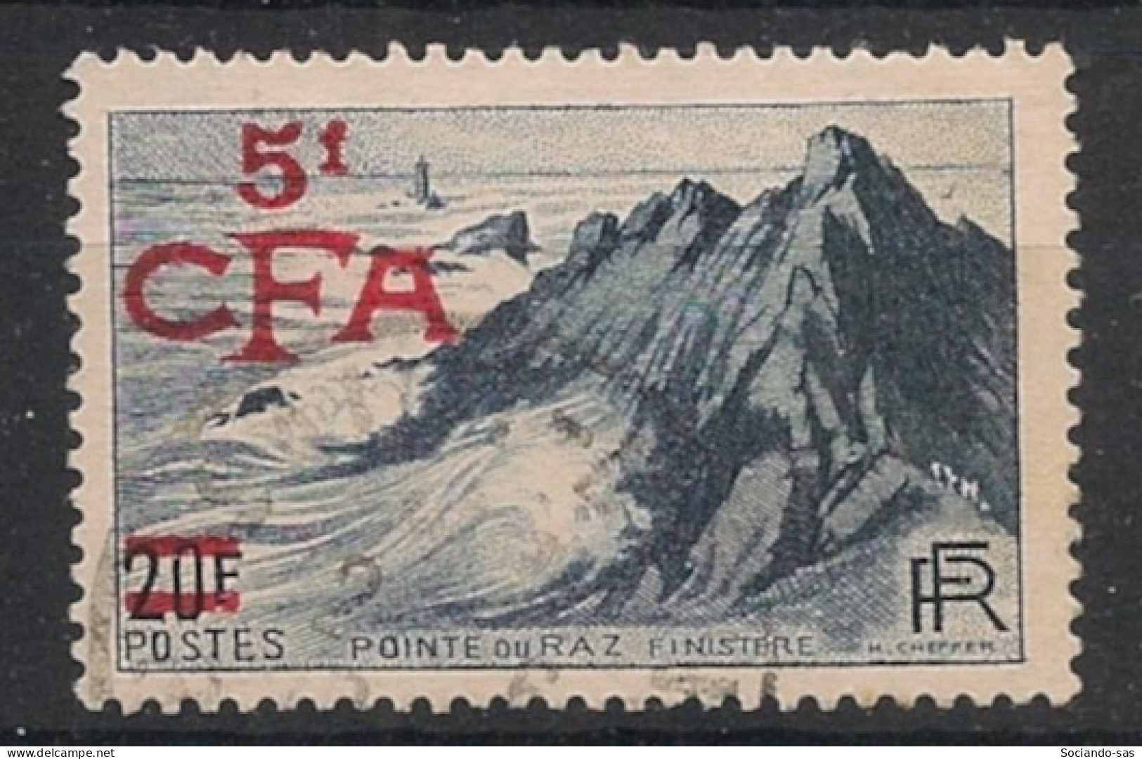 REUNION - 1949-52 - N°YT. 297 - Pointe Du Raz 5f Sur 20f - Oblitéré / Used - Gebruikt