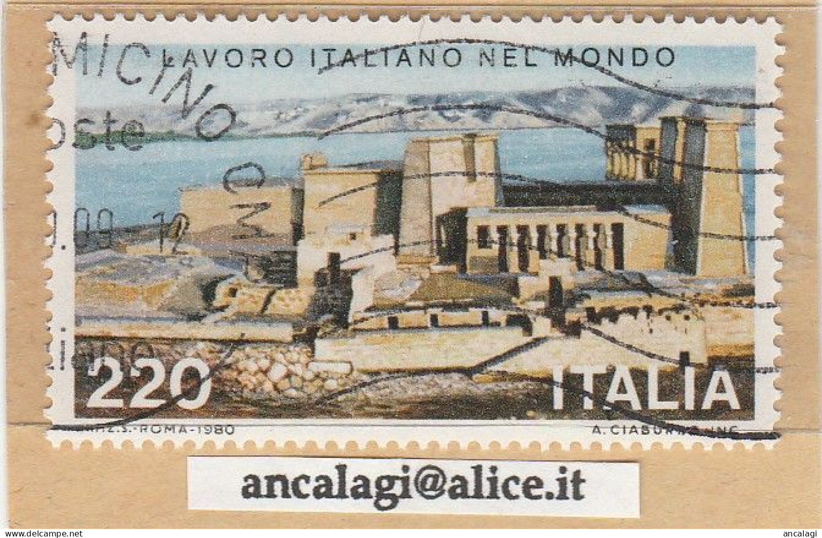 USATI ITALIA 1980 - Ref.0428A "LAVORO ITALIANO NEL MONDO" 1 Val. - - 1971-80: Gebraucht