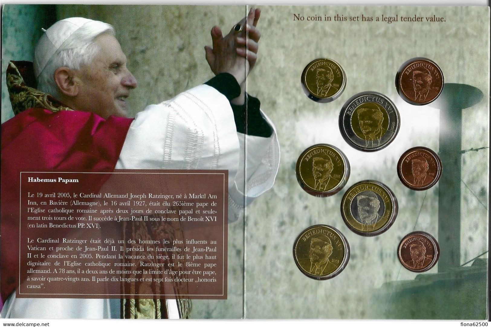 SERIE € ESSAIS 2005 . VATICAN . BENOÎT XVI . - Essais Privés / Non-officiels