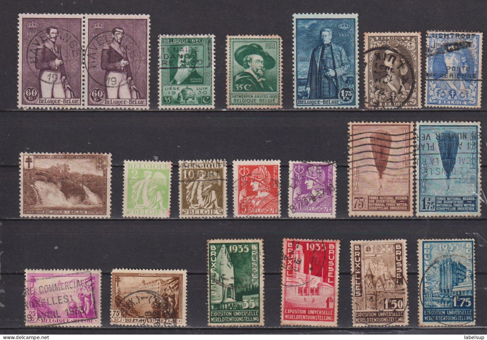 Lot De Timbres Oblitérés De Belgique Des Années 1932 34 Expo Bruxelles - Used Stamps