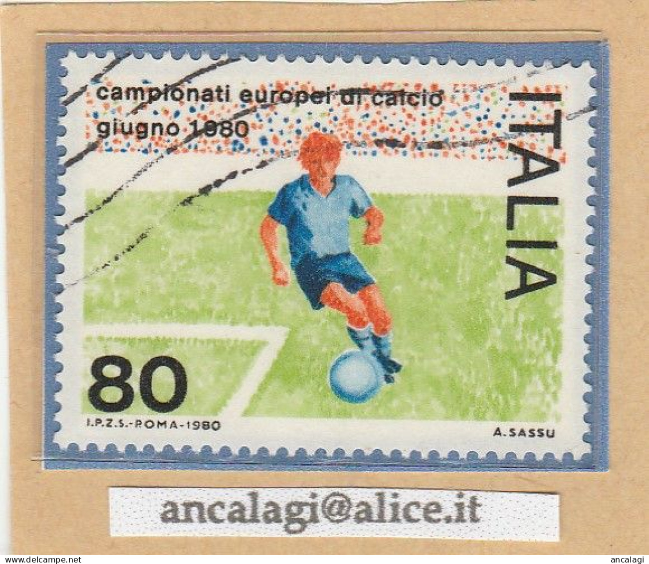 USATI ITALIA 1980 - Ref.0429 "CAMPIONATI EUROPEI DI CALCIO" 1 Val. - - 1971-80: Gebraucht