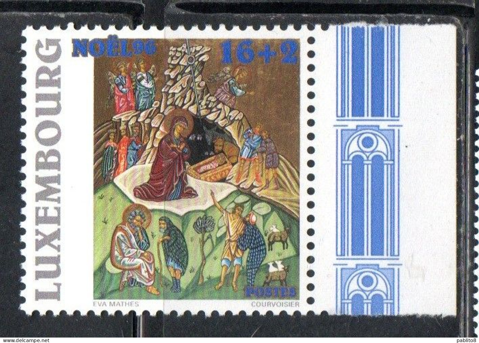 LUXEMBOURG LUSSEMBURGO 1996 CHRISTMAS NATALE NOEL WEIHNACHTEN NAVIDAD 16+2c MNH - Ongebruikt