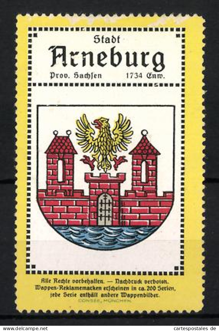 Reklamemarke Arneburg, Preussen, Wappenbild  - Erinnofilia