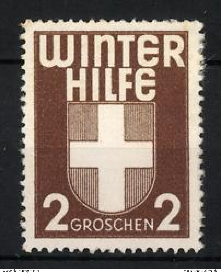 Reklamemarke Winterhilfe, 2 Groschen, Wappen Schweiz  - Erinnofilia