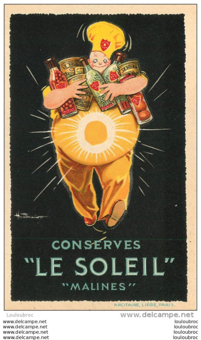 MALINES CARTE PUBLICITAIRE CONSERVES LE SOLEIL - Malines