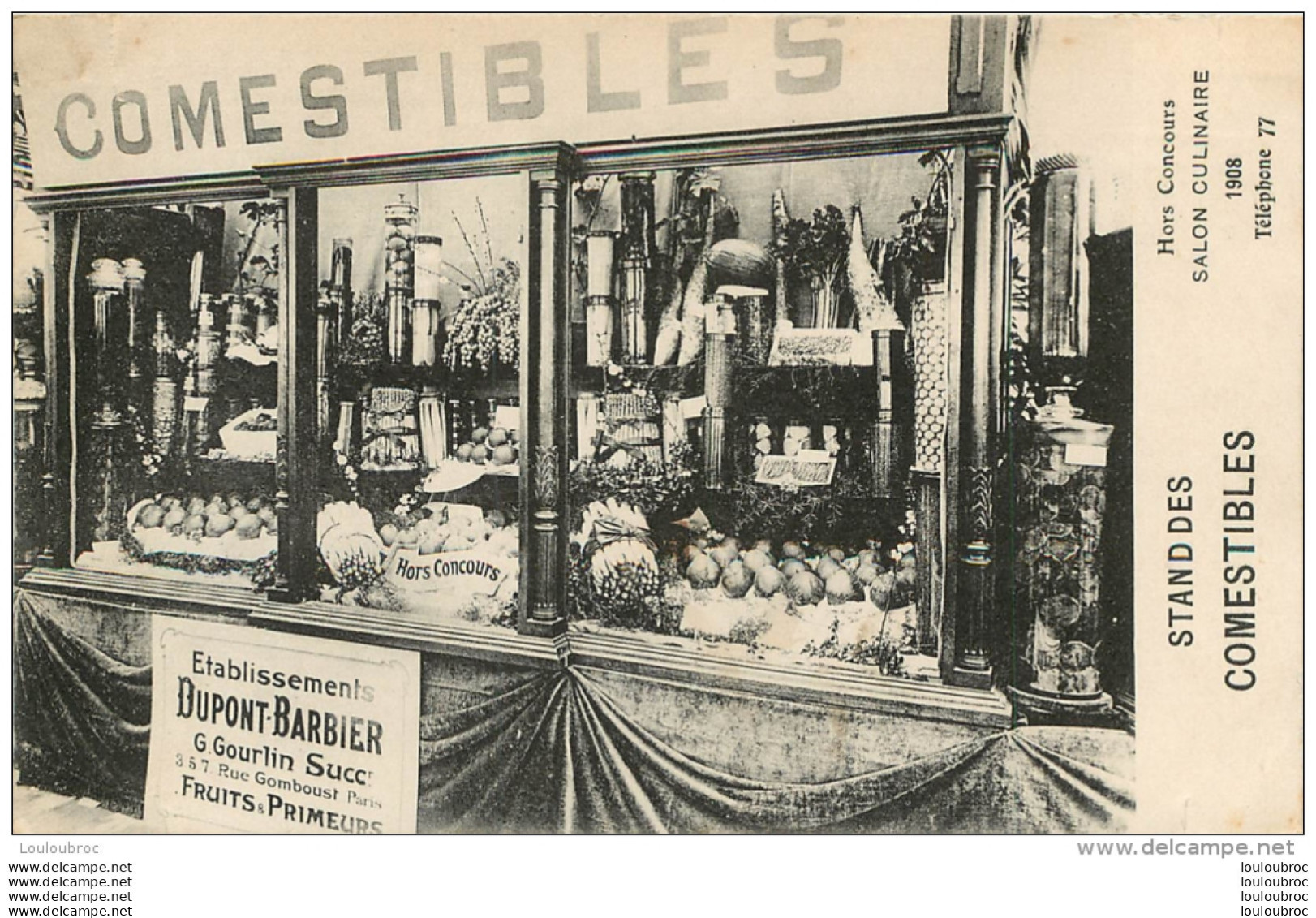 PARIS I RUE GOMBOUST ETABLISSEMENTS DUPONT BARBIER   G. GOURLIN SUCCESSEUR  FRUITS PRIMEURS Ref 2 - Distretto: 01