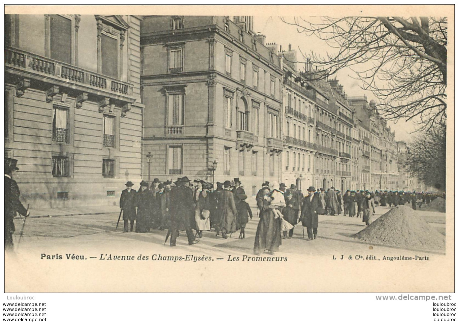 PARIS VECU  L'AVENUE DES CHAMPS ELYSEES LES PROMENEURS  EDITION L.J. - Konvolute, Lots, Sammlungen