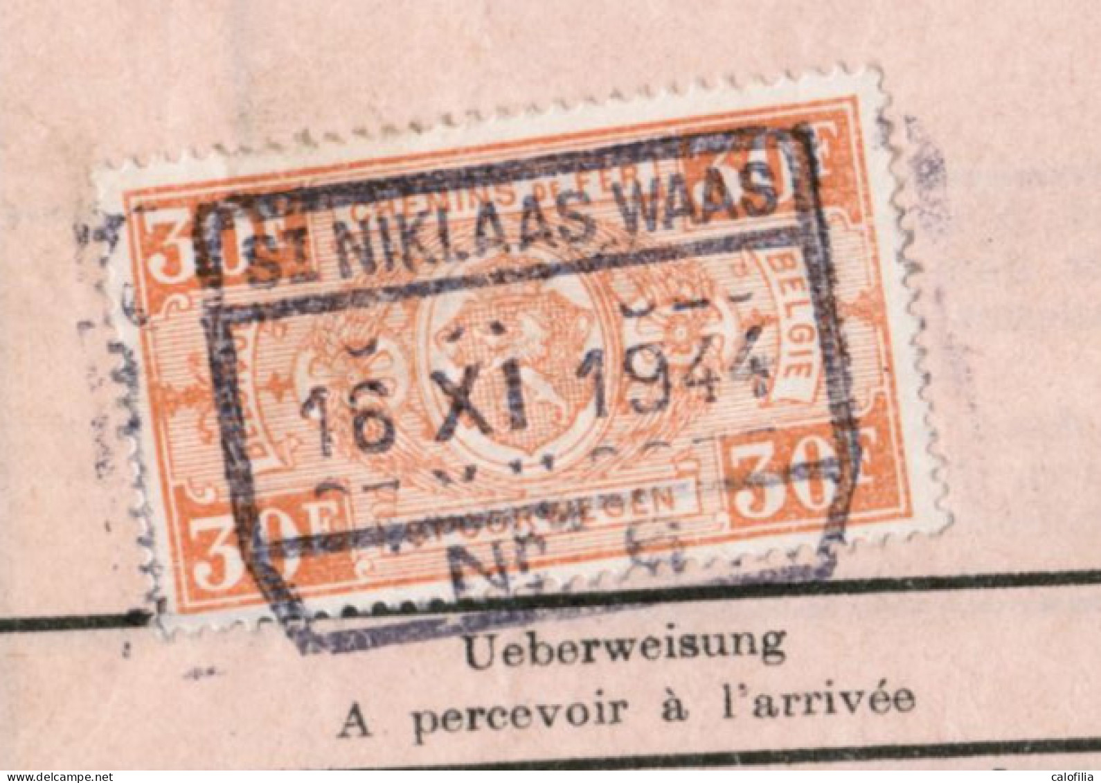 Fragment Bulletin D'expedition, Obliterations Centrale Nettes ST NIKLAAS WAAS 6 Violet), RARE - Used