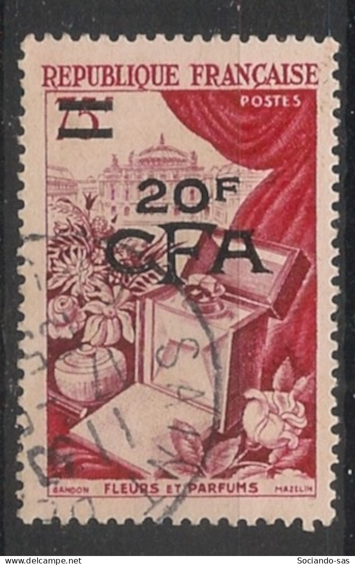 REUNION - 1953-54 - N°YT. 319 - Fleurs 20f Sur 75f - Oblitéré / Used - Gebruikt