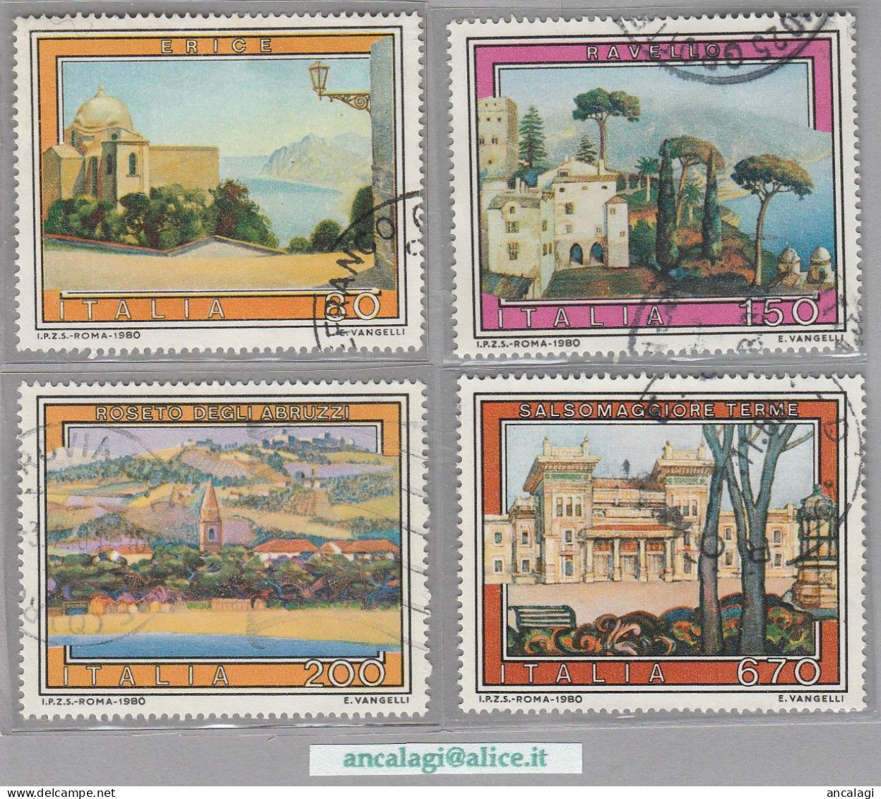 USATI ITALIA 1980 - Ref.0430A "PROPAGANDA TURISTICA" Serie Di 4 Val. - - 1971-80: Usati