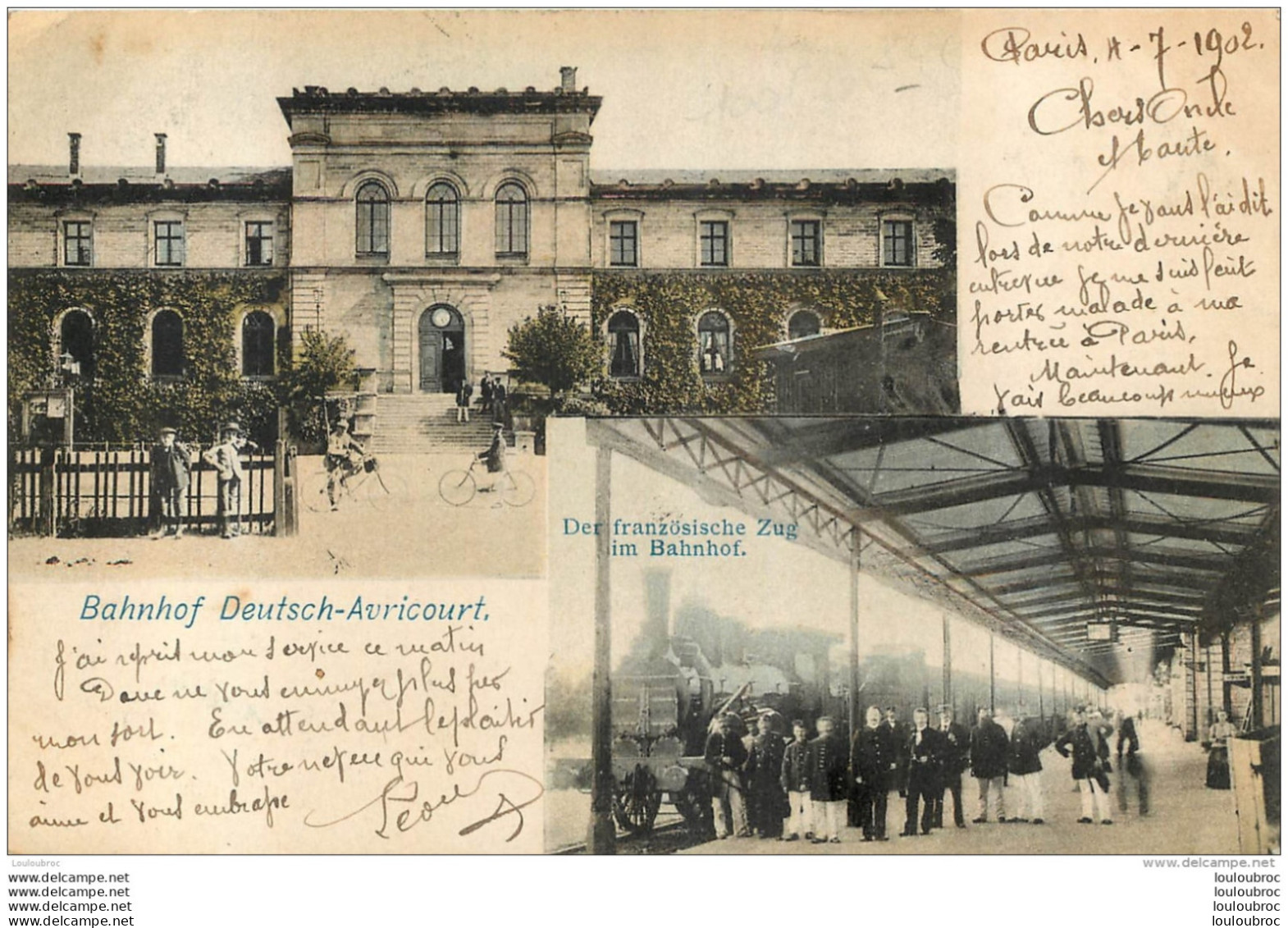 BAHNHOF DEUTSCH AVRICOURT  GARE AVRICOURT  1902 - Autres & Non Classés