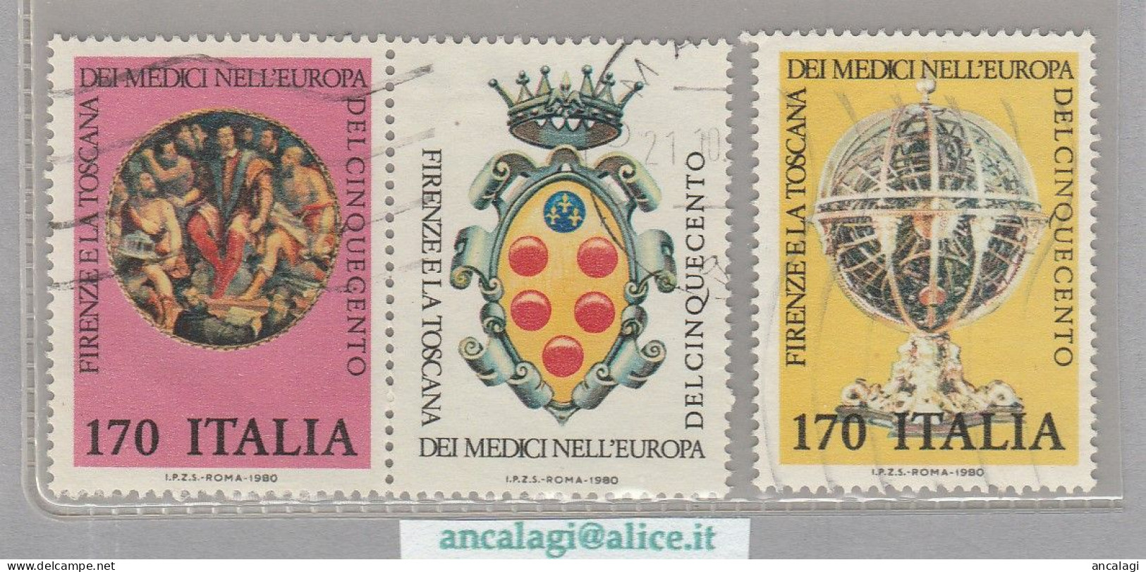 USATI ITALIA 1980 - Ref.0431 "FIRENZE E LA TOSCANA DEI MEDICI" Trittico - - 1971-80: Used