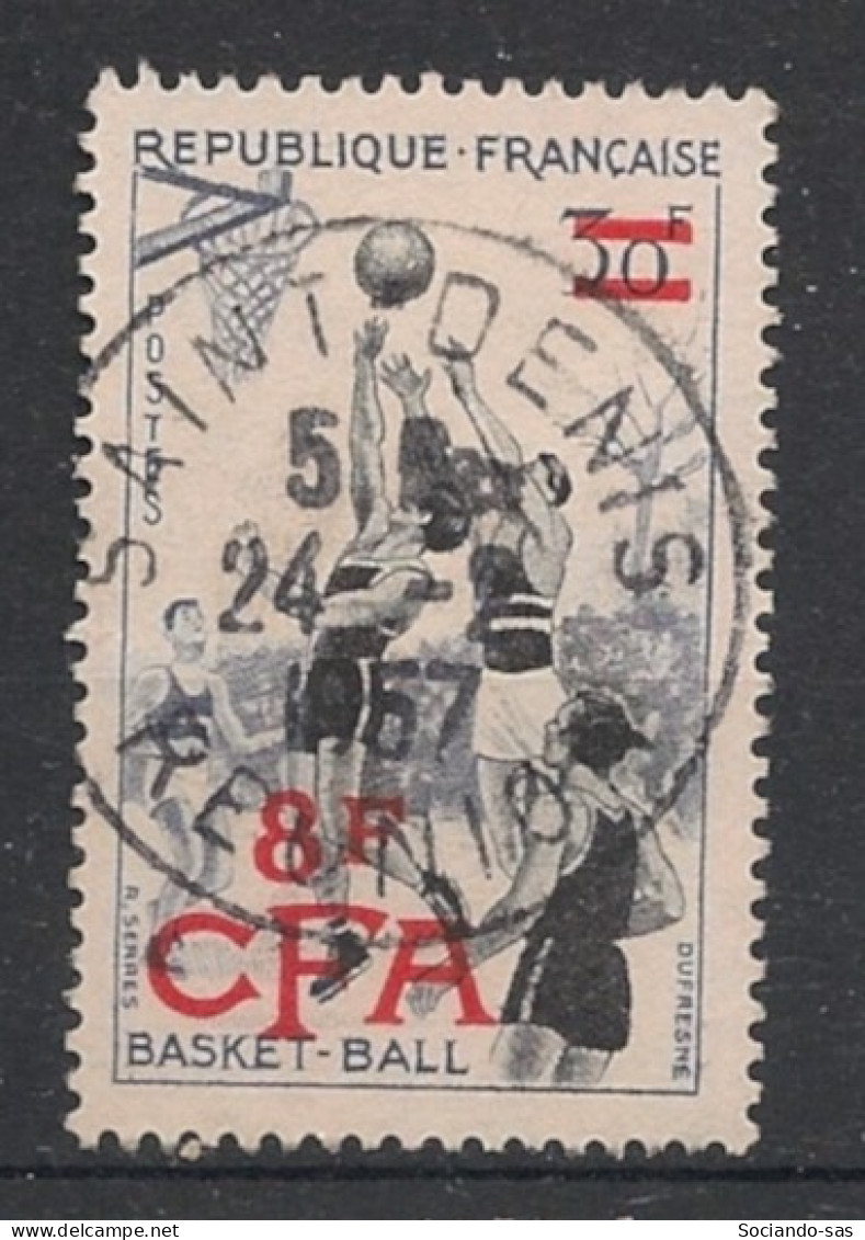 REUNION - 1955-56 - N°YT. 326 - Basket-ball 8f Sur 30f - Oblitéré / Used - Usados