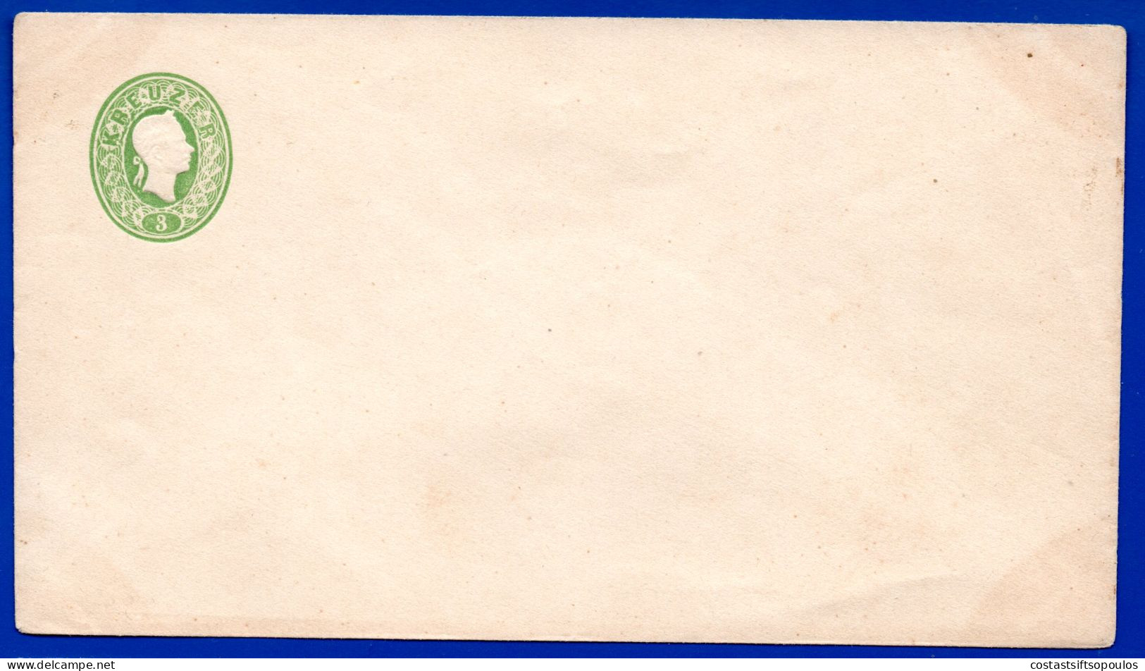 2878. AUSTRIA,1861 3 KR.STATIONERY. STAINS - Enveloppes