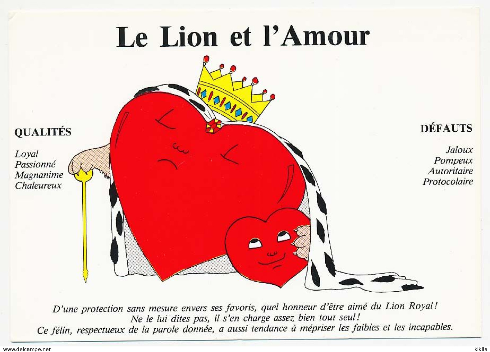 CPSM / CPM 10.5 X 15 Signe Du Zodiaque Astrologie Horoscope Le LION ET L'AMOUR - Astrología