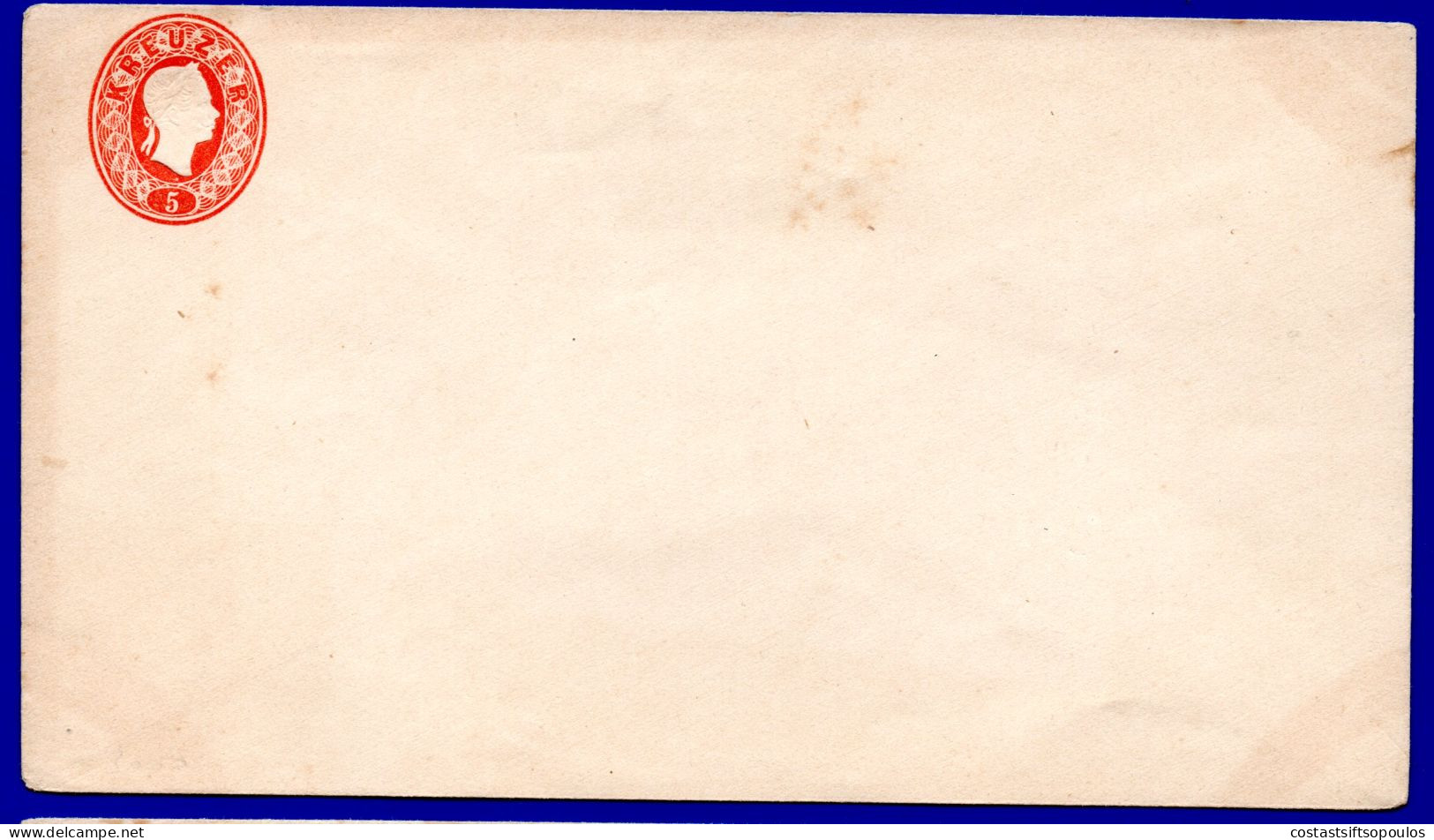 2879. AUSTRIA,1861 5 KR.STATIONERY. STAINS - Briefe