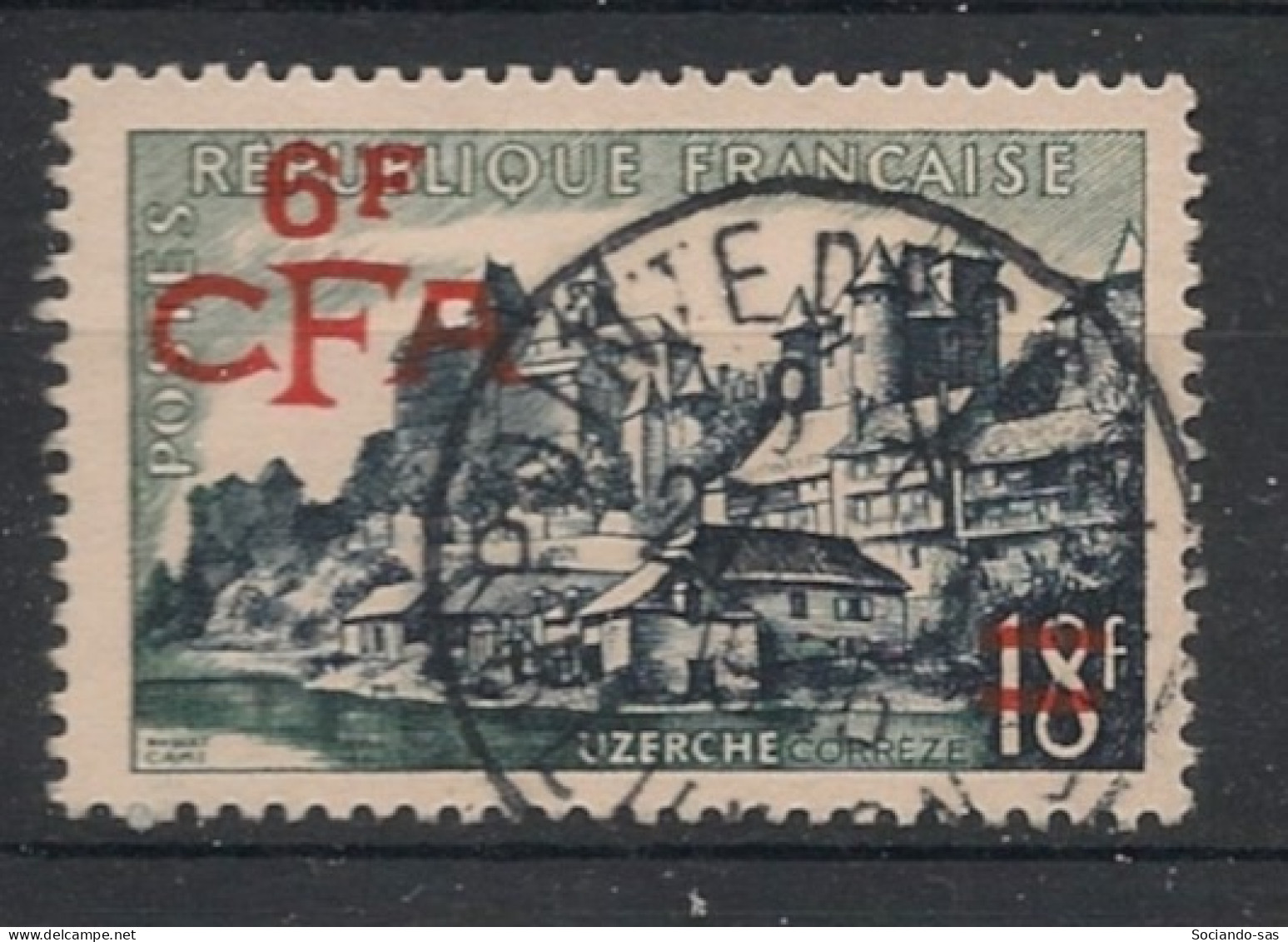 REUNION - 1955-56 - N°YT. 325 - Uzerche 6f Sur 18f - Oblitéré / Used - Usados