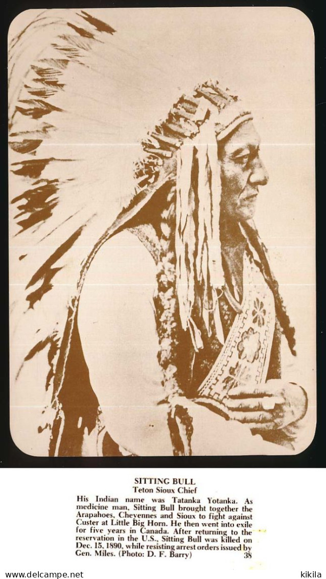 CPSM / CPM 11.1 X 16,1 Etats Unis USA Indien Teton Sioux Chief SITTING BULL (légende En Photo) Old West Ollectors Series - Otros & Sin Clasificación