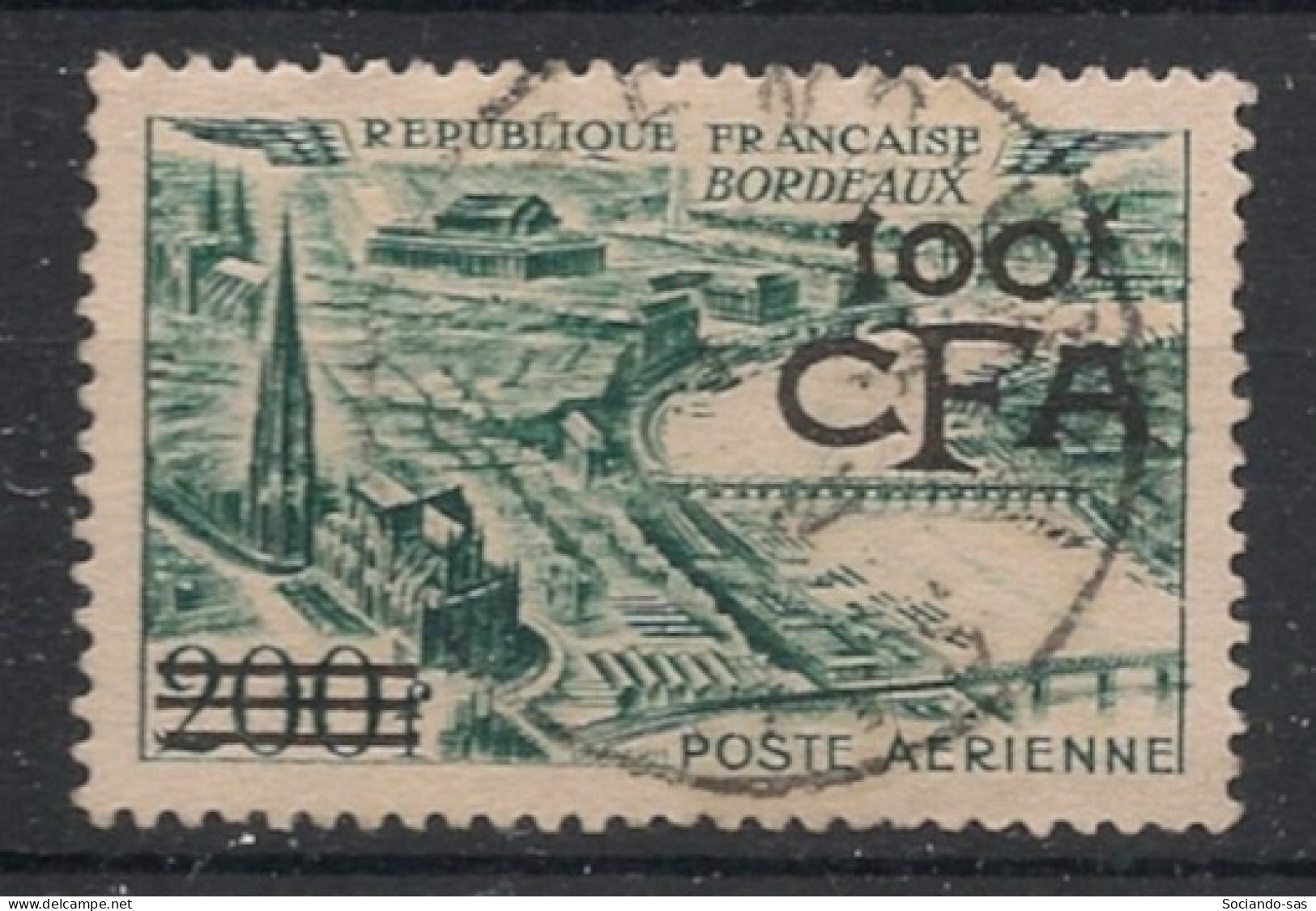 REUNION - 1951 - Poste Aérienne PA N°YT. 49 - Bordeaux 100f Sur 200f - Oblitéré / Used - Luchtpost
