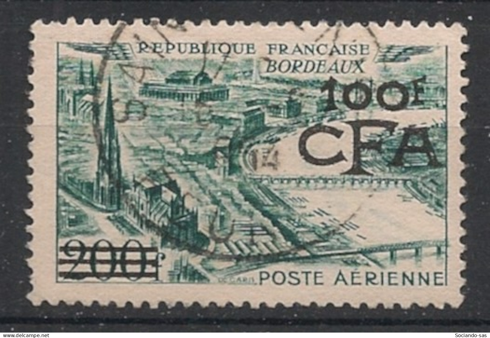 REUNION - 1951 - Poste Aérienne PA N°YT. 49 - Bordeaux 100f Sur 200f - Oblitéré / Used - Airmail