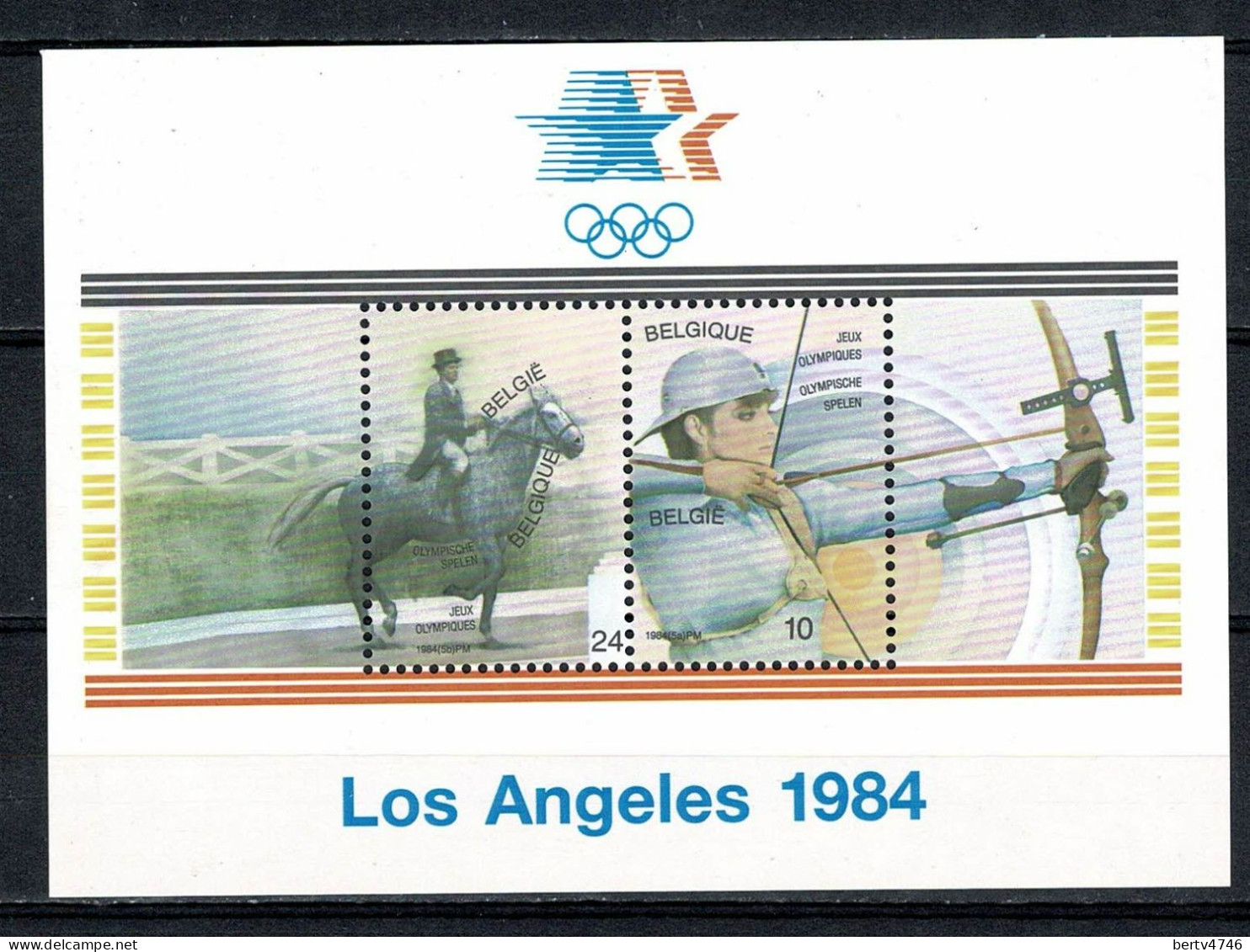 Belg. 1984  Bl 60**, Mi Bl 54** MNH Los Angeles 1984 - 1961-2001