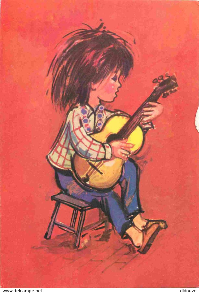 Enfants - Illustration - Dessin - Guitare - CPM - Voir Scans Recto-Verso - Children's Drawings