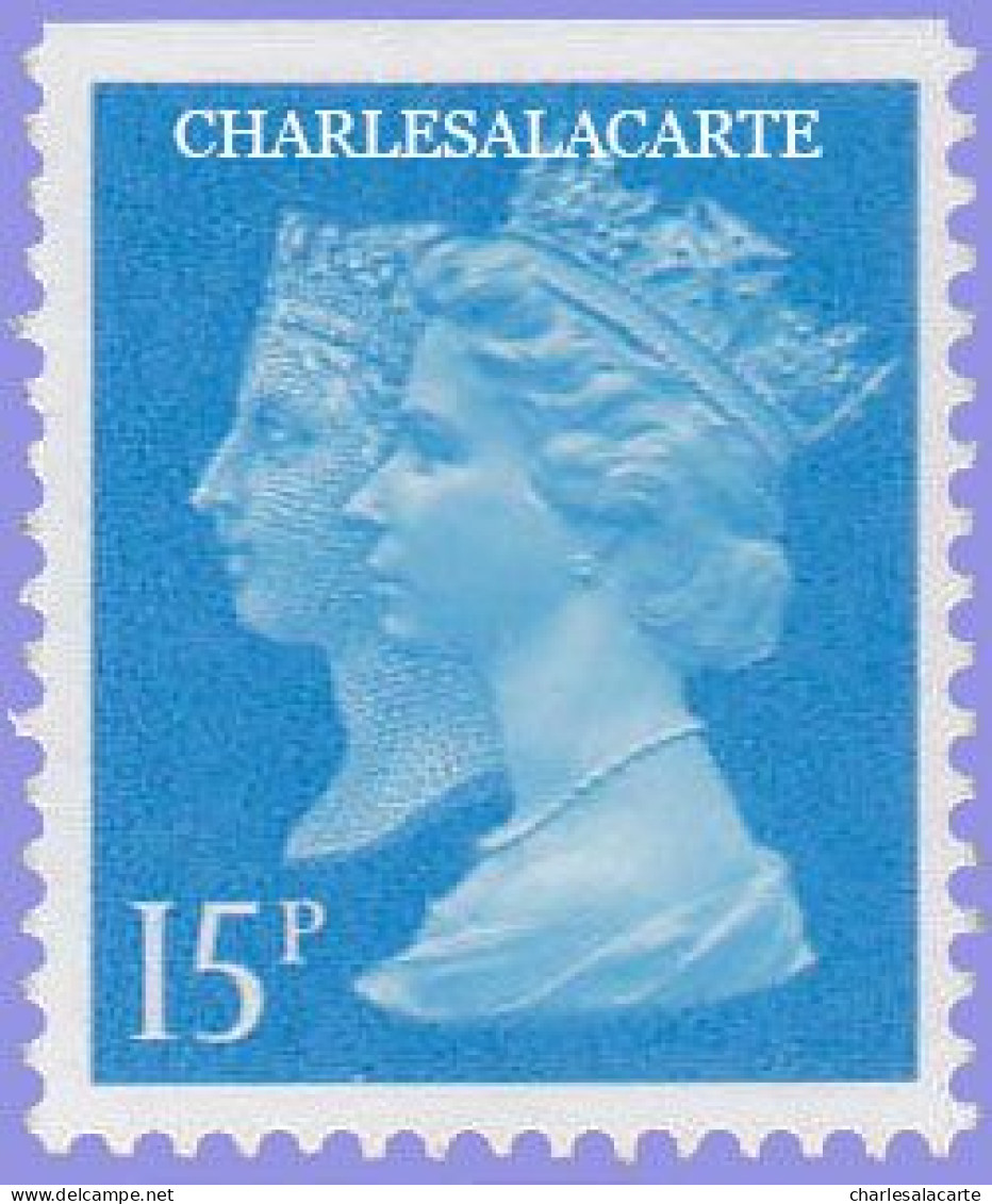 GREAT BRITAIN 1990 MACHIN 1d. BLACK ANNIVERSARY 15p. BLUE CB  HARRISON IMPERF. TOP  S.G. 1467   U.M. / N.S.C. - Série 'Machin'