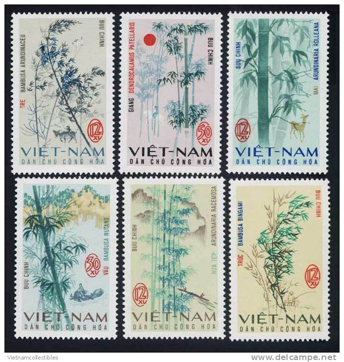 North Vietnam Viet Nam MNH Perf Stamps - Bamboo / Plant /  Tree/ Flora / Horse / Deer 1967 - Scott#449-454, CV$9 (Ms203) - Vietnam