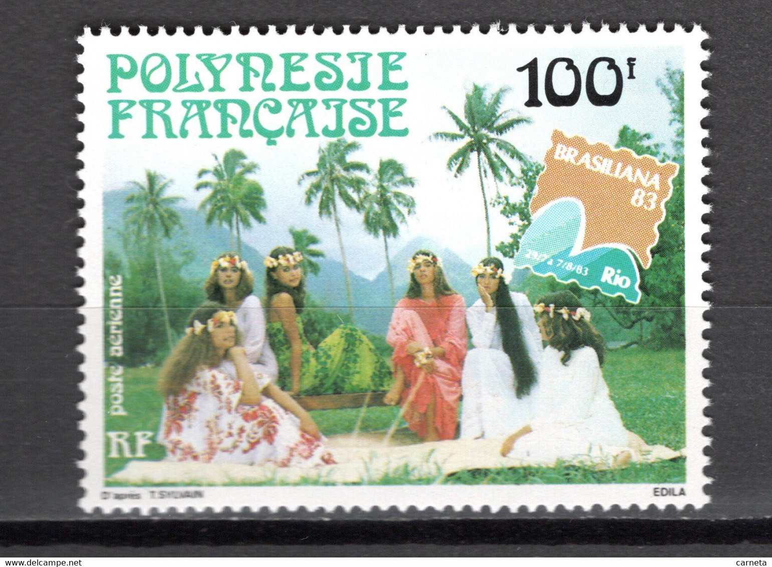 POLYNESIE  PA  N° 176   NEUF SANS CHARNIERE COTE 3.00€     EXPOSITION PHILATELIQUE - Unused Stamps