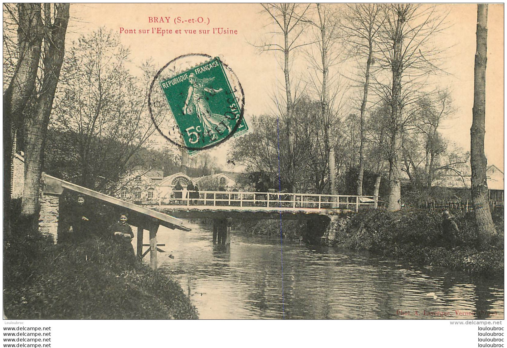 BRAY LU  PONT SUR L'EPTE ET VUE SUR L'USINE - Bray-et-Lû