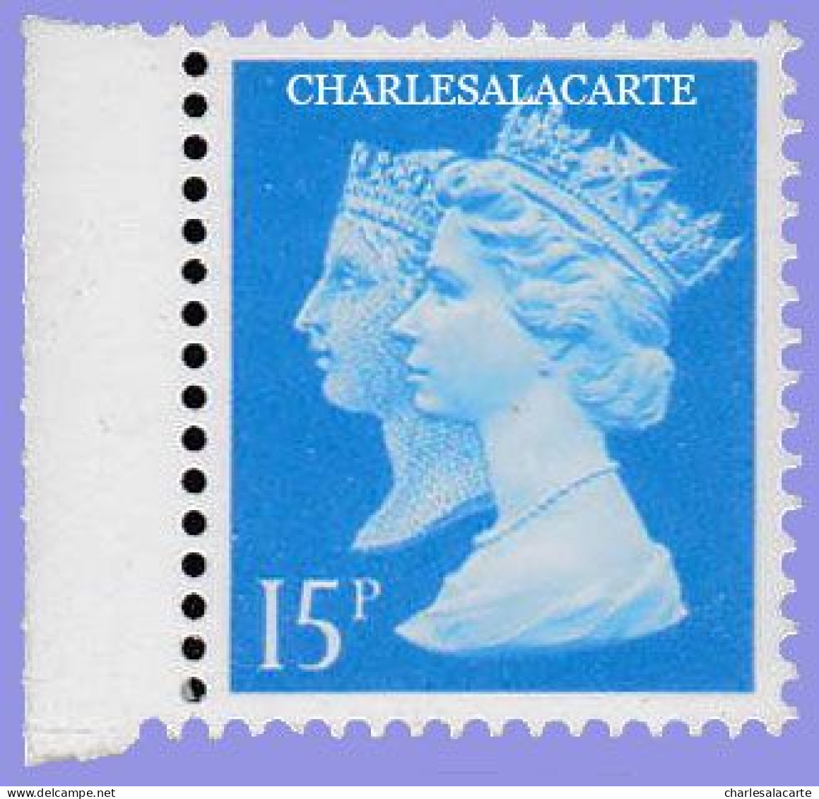 GREAT BRITAIN 1990 MACHIN 1d. BLACK ANNIV. 15p. BLUE  RIGHT BAND  S.G. 1468a   U.M. / N.S.C. - Machin-Ausgaben