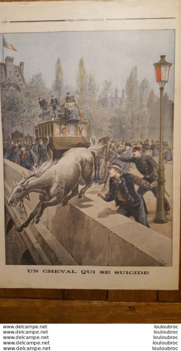 LE PETIT JOURNAL SUPPLEMENT ILLUSTRE 05/1898  LES DEUX REINES DE HOLLANDE ET UN CHEVAL QUI SE SUICIDE - 1850 - 1899