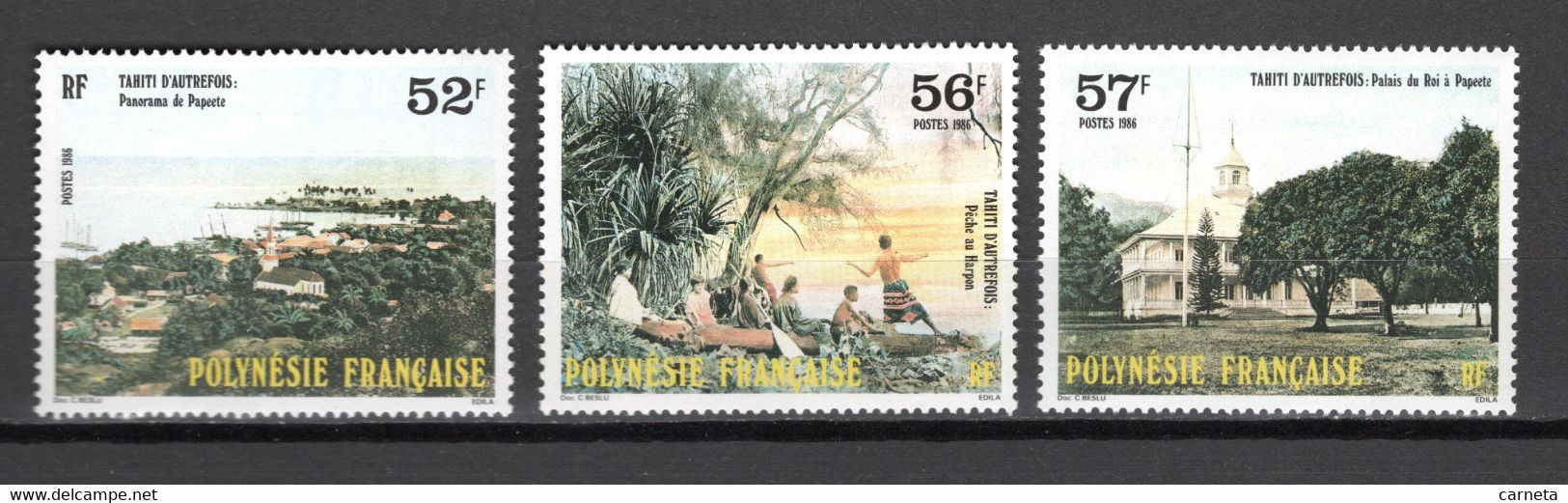 POLYNESIE  N°  256 à 258    NEUFS SANS CHARNIERE COTE  4.85€    TAHITI AUTREFOIS - Unused Stamps