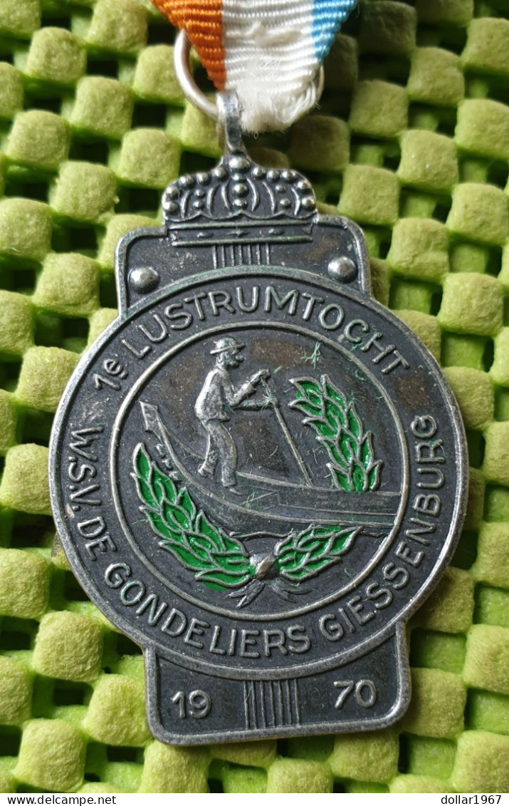 Medaile : 1e.Lustrumtocht , W.S.V. Gondeliers Giessenburg 1970  , Hardinxveld-G -  Original Foto  !!  Medallion  Dutch - Andere & Zonder Classificatie