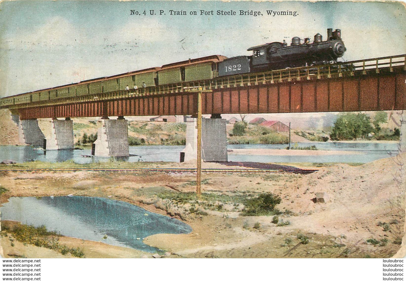 TRAIN ON FORT STEELE BRIDGE  WYOMING - Other & Unclassified