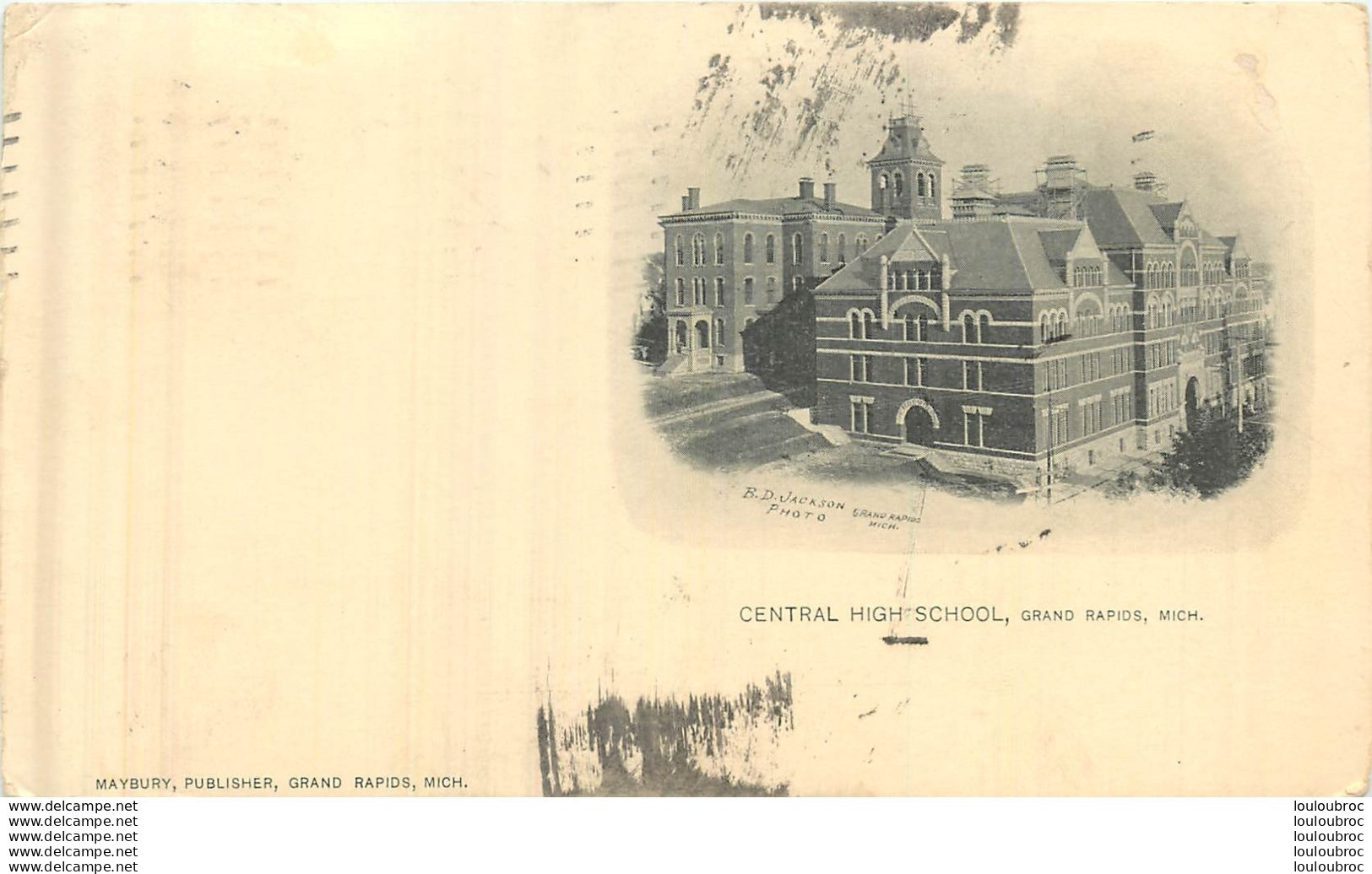 PRIVATE MAILING CARD  GRAND RAPIDS 1902 MICHIGAN  CENTRAL HIGH SCHOOL - Grand Rapids