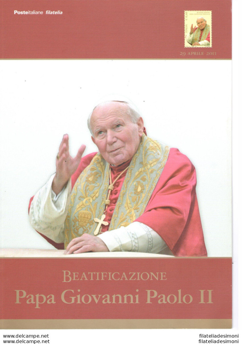 2011 Italia - Repubblica , Folder - Beatificazione Papa Giovanni Paolo II N° 26 - Folder