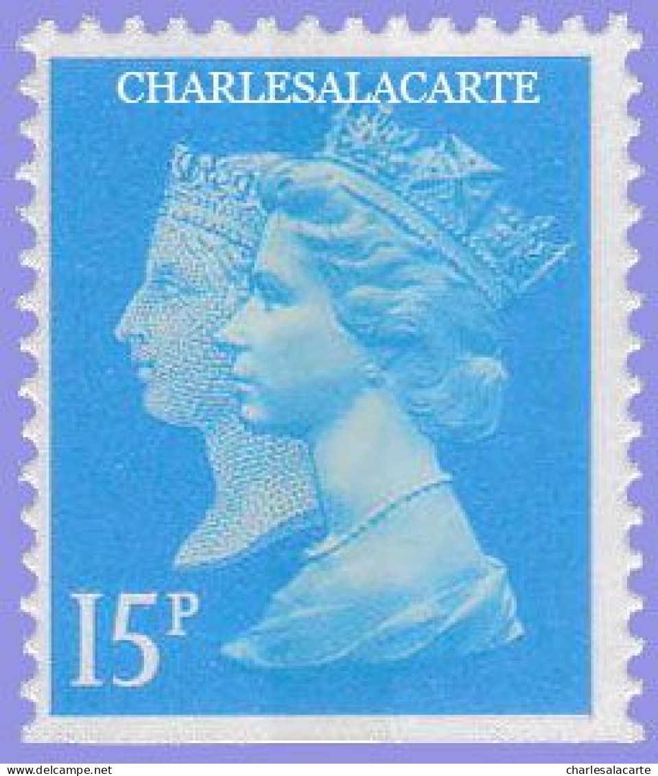 GREAT BRITAIN 1990 MACHIN 1d. BLACK ANNIV. 15p. BLUE  WALSALL LITHO  IMPERF. BASE  S.G. 1475  U.M. / N.S.C. - Série 'Machin'