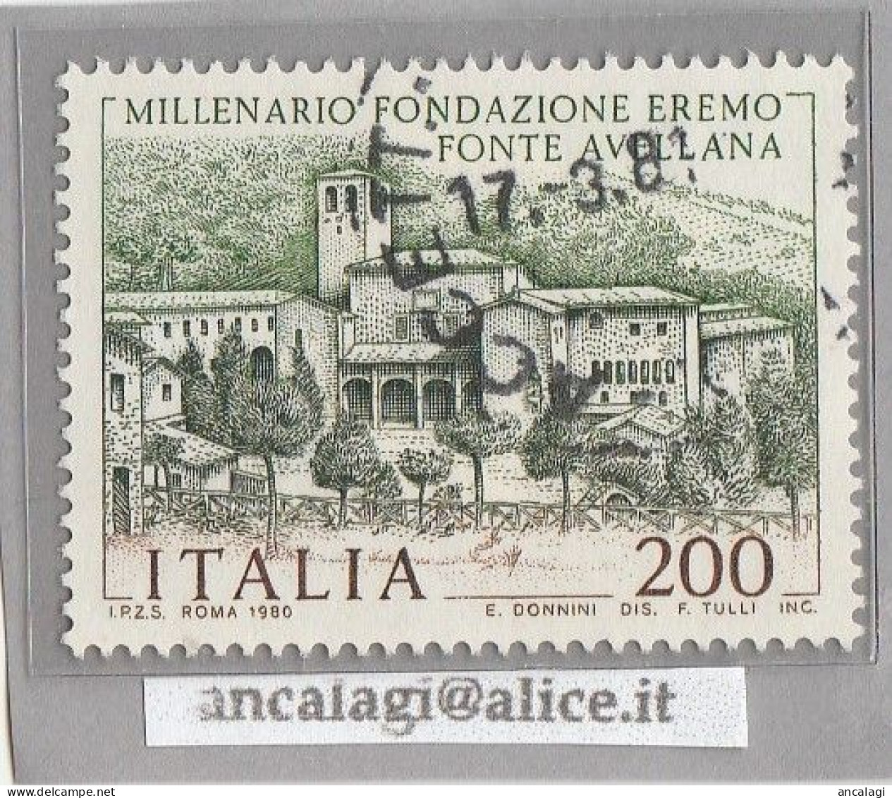 USATI ITALIA 1980 - Ref.0432 "EREMO DI FONTE AVELLANA" 1 Val. - - 1971-80: Used
