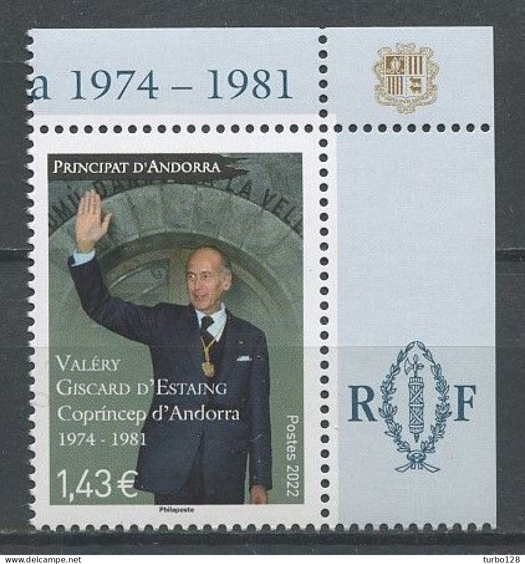 ANDORRE 2022 N° 871 ** Neuf MNH Superbe Personnalité Valéry Giscard D'Estaing Président - Unused Stamps