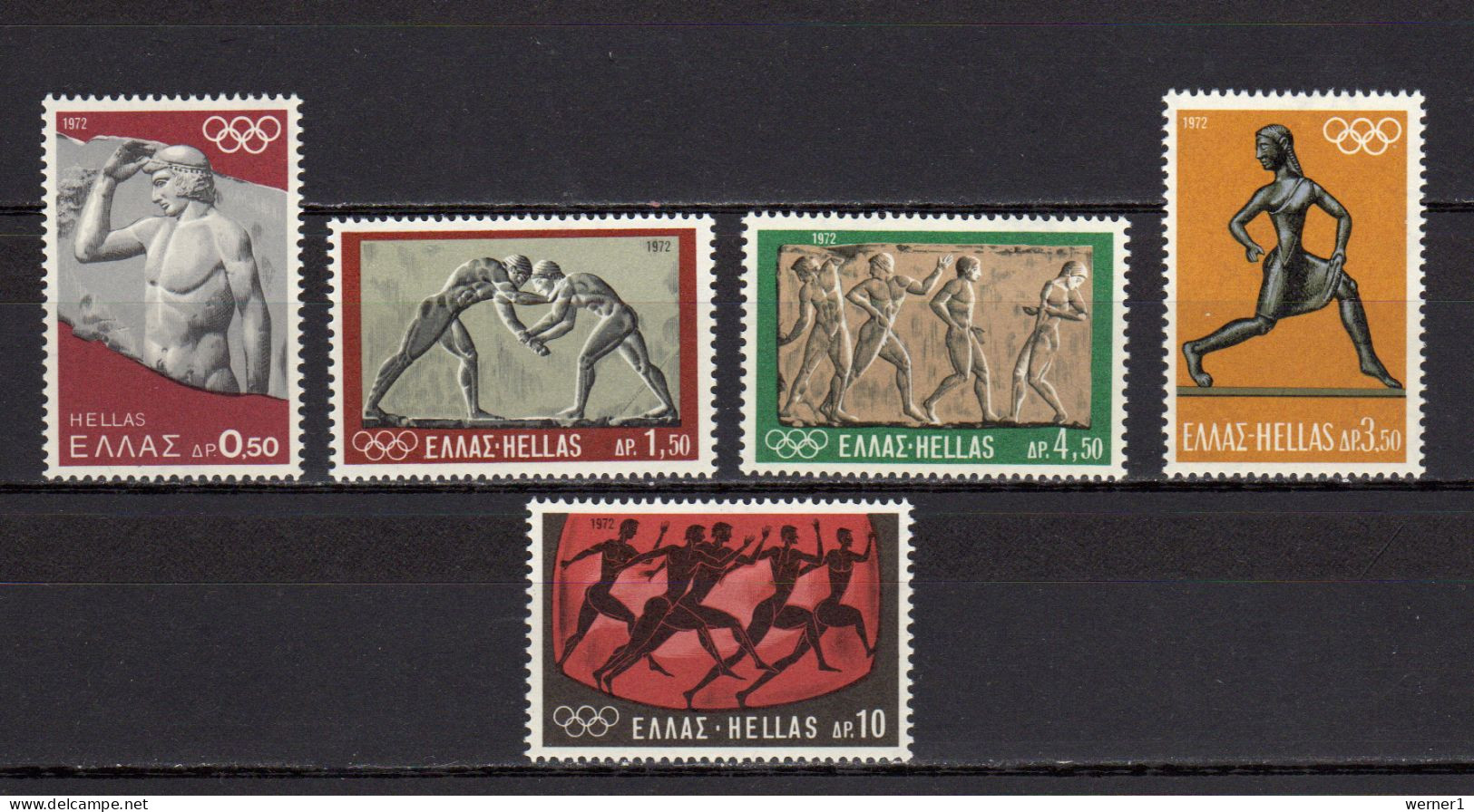 Greece 1972 Olympic Games Munich Set Of 5 MNH - Sommer 1972: München