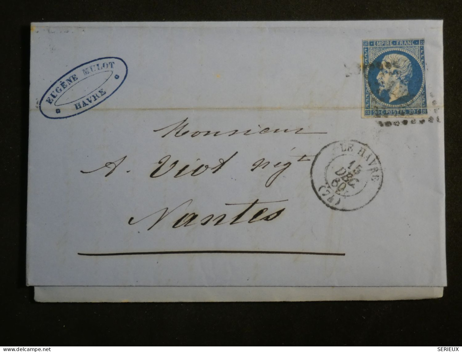 DM 15 FRANCE BELLE  LETTRE 1860 LE HAVRE A  NANTES +  N°14 +AFF. INTERESSANT +++ - 1849-1876: Classic Period