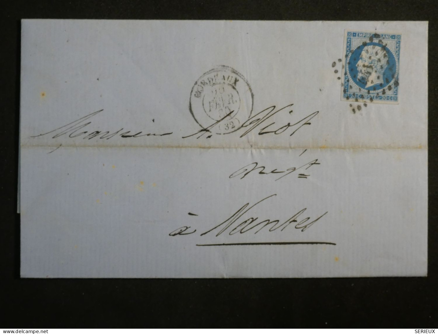 DM 15 FRANCE  LETTRE 1860 BORDEAUX  A  NANTES +  N°14 +AFF. INTERESSANT +++ - 1849-1876: Classic Period