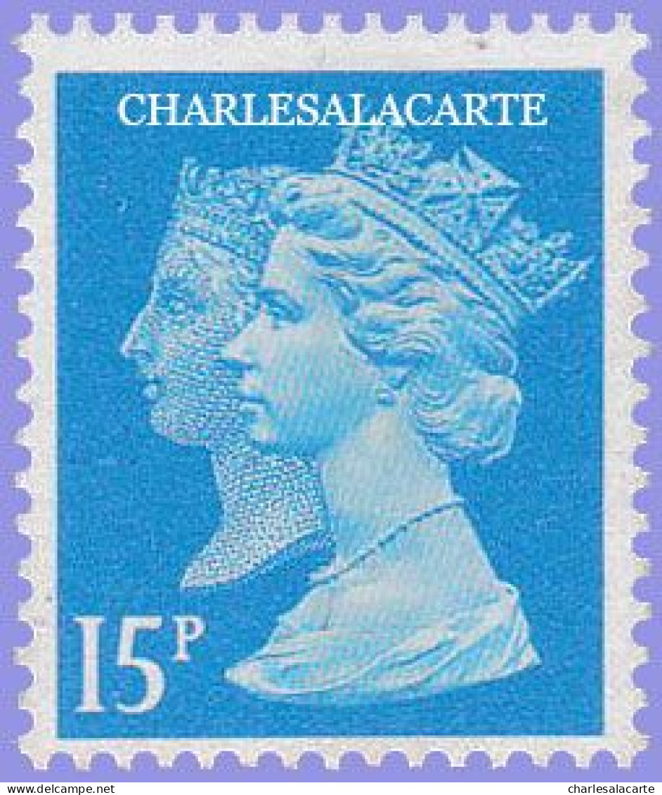 GREAT BRITAIN 1990 MACHIN 1d. BLACK ANNIV. 15p. BLUE  QUESTA  S.G. 1477  U.M. / N.S.C. - Machin-Ausgaben