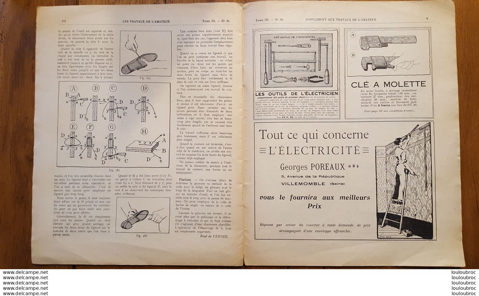 LES TRAVAUX DE L'AMATEUR N°30 DE 1925 CANOE PERISSOIRE  - LIT POUR ENFANT ETC.. - Do-it-yourself / Technical