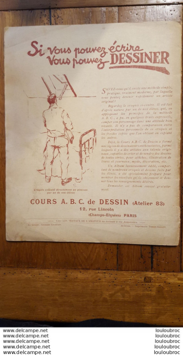 LES TRAVAUX DE L'AMATEUR N°30 DE 1925 CANOE PERISSOIRE  - LIT POUR ENFANT ETC.. - Do-it-yourself / Technical