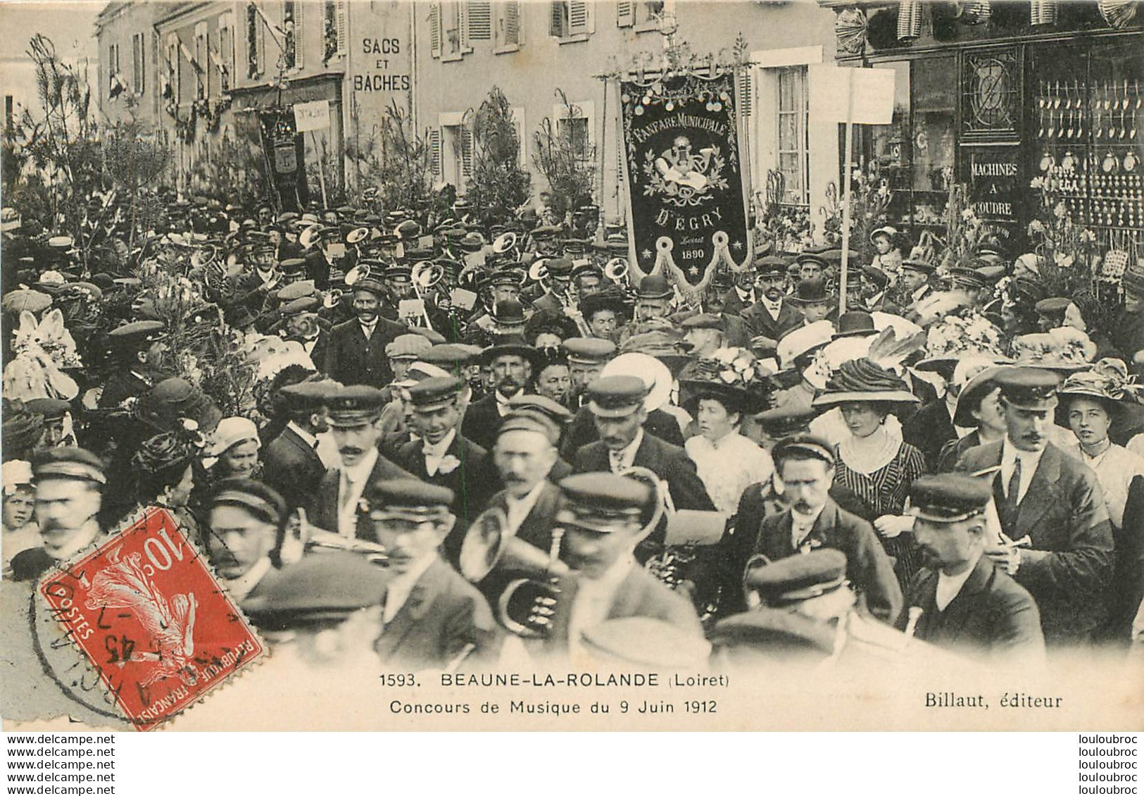 BEAUNE LA ROLANDE CONCOURS DE MUSIQUE 9 JUIN 1912 - Beaune-la-Rolande