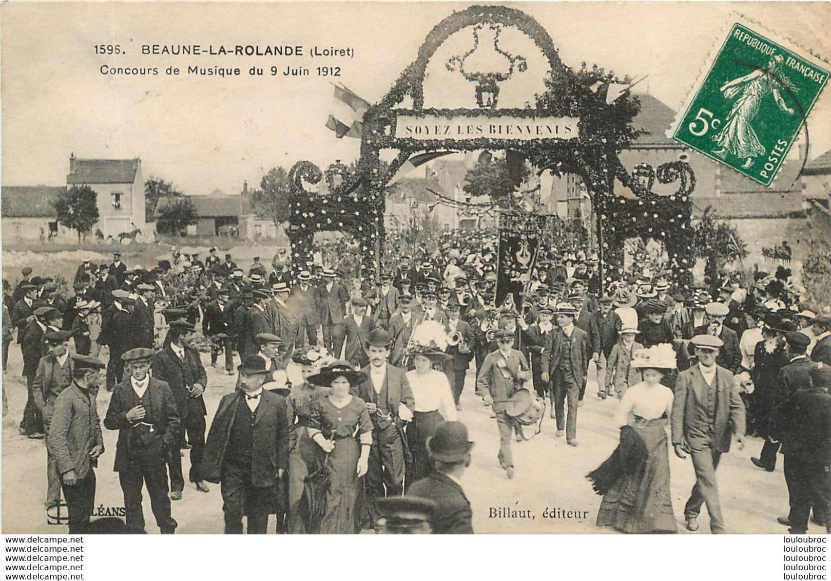 BEAUNE LA ROLANDE CONCOURS DE MUSIQUE DU 09 JUIN 1912 - Beaune-la-Rolande