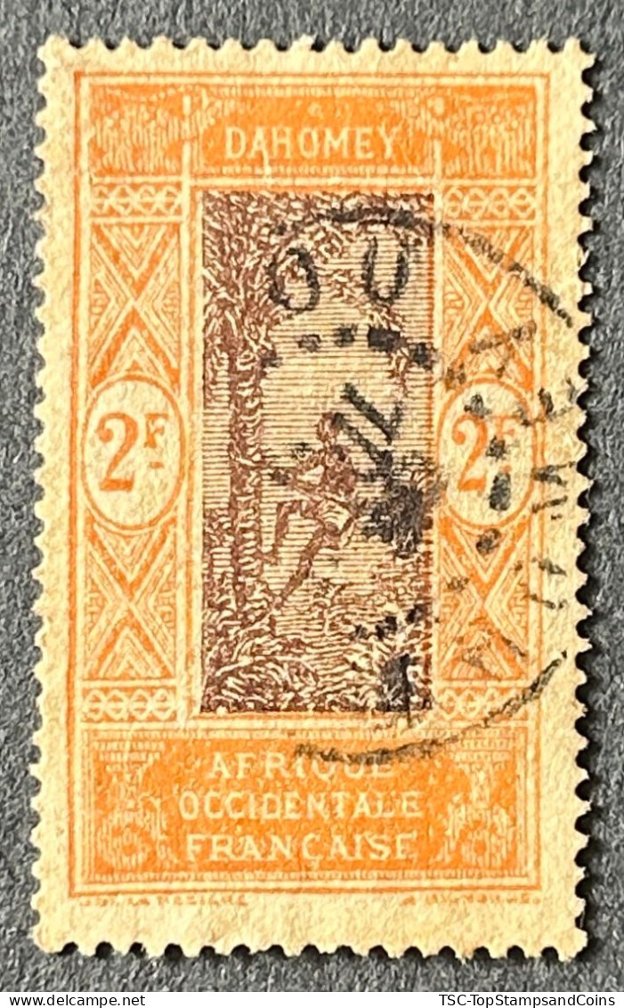 FRDY058U - Man Climbing Oil Palm - 2 F Used Stamp - Dahomey - 1913 - Gebraucht