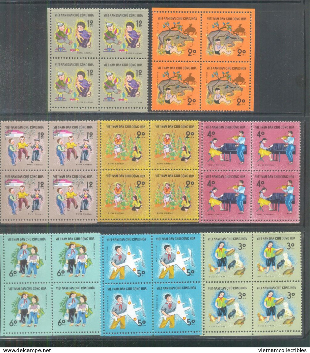 Blocks 4 Of North Vietnam Viet Nam MNH Stamps 1970 : Children's Activities / Music / Violin / Piano (Ms236) - Vietnam